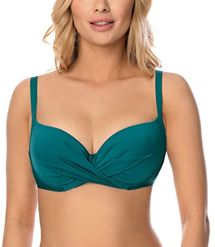 VIVISENCE 3209 Top De Bikini Souple Feminin Élégant Haute Qualité, Vert,95C