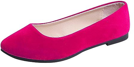 Women's Ballet Flats Pumps Ballerina Elastic Low Wedge Sandals Round Toe Comfy Dolly Shoes Slip On Work Office Ladies Shoes Hot Pink