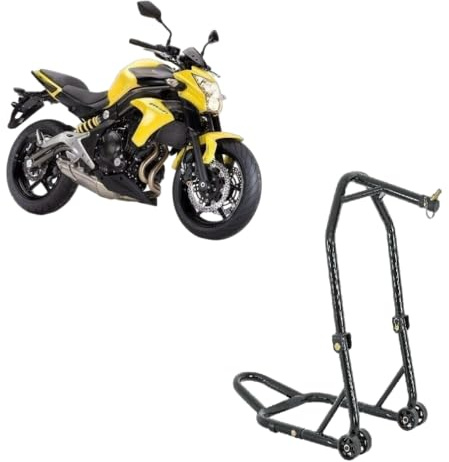 Cavalletto alzamoto alza moto sotto canotto di sterzo compatibile con Kawasaki er6n er 6n per alzare sollevare avantreno la ruota gomma anteriore davanti