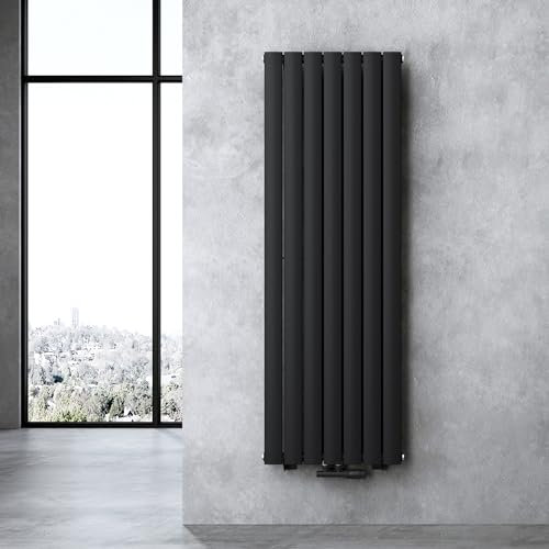 doporro Radiateur pour Chauffage Central 160x54cm Radiateur à Eau Chaude Panneau Monocouche Design Vertical Noir-Gris