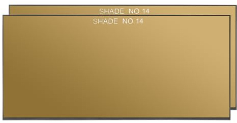 PATIKIL Gold Welding Glass Lens Shade 14, 2 Pack 2 x 4.25 Hardened Helmet Filter Darkening Glass Welding Hood Lens for Weld Helmet Hood Covers Replacement