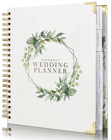WeddingGiftsWedding Wedding Planner for Bride,Wedding Planning Book and Organizer,Wedding Binder Book with Pockets,Perfect Engagement Gifts for Newly Enaged Couples (Floral)