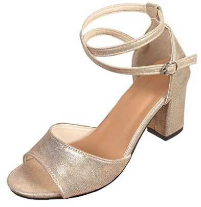 Escarpins élégantes à talons pour femme - Pieds larges - Chaussures de mariage - Chaussures de danse d'été confortables - Chaussures basses pour femme - Chaussures à talons hauts - Chaussures