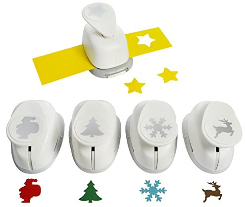 Motivstanzer A689915 Set Weihnachten, 5 STK, Kunststoff, weiß, 5x 2,54 cm