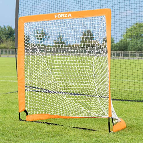 FORZA Flash Pop-Up Lacrosse-mål [4 fot x 4 fot] | Pop-up-mål för Lacrosse-träning och matchningar | inomhus/utomhus mål | bärbart mål med bärväska | singel eller par (enkel)
