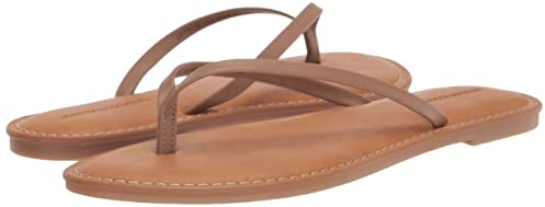 Amazon Essentials Women's Thong Sandal, Dark Brown, 7