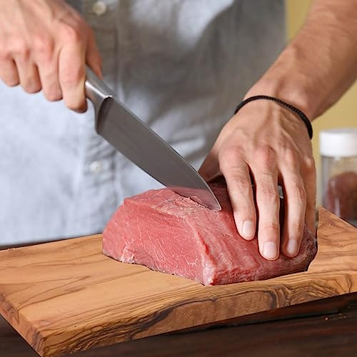 MOHA 24 Tabla de madera de olivo, tabla de cortar, tabla de madera, tabla de desayuno, tabla de carne rectangular (30 x 15 cm)