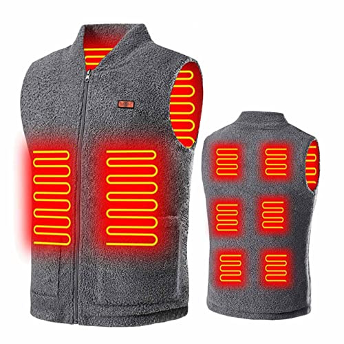FGUUTYM Gilet Riscaldato Invernale a 8 Zone di Riscaldamento Doppio Controllo a Chiave USB Gilet Riscaldato Elettrico in Pile Caldo Gilet Riscaldato per Sci all'aperto Giacca Riscaldante da Uomo