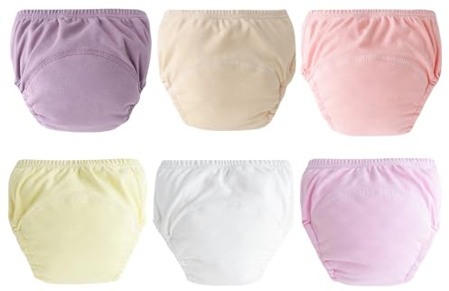 Happy Cherry Pack de 6 pantalones de entrenamiento para bebé, de malla transpirable, para niños pequeños, antifugas, para entrenamiento de orinal, talla M