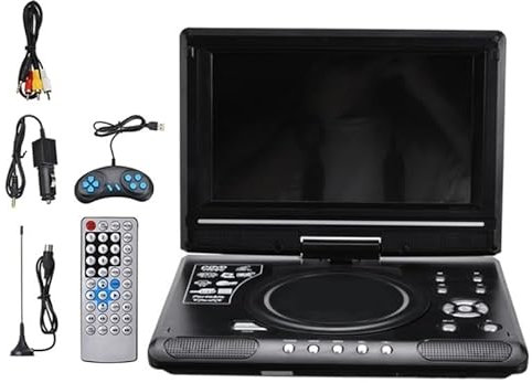 NGBFF Lettore Dvd Portatile,Lettore Dvd, Lettore Dvd for Auto da casa Portatile da 9,8 Pollici VCD Lettore CD Gioco TV Adattatore Radio USB Supporto Radio FM,per la casa, l'auto