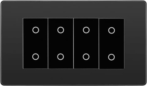 BG Evolve Black Chrome Screwless Quad Secondary Touch Dimmer Switch PCDBCTDS4B