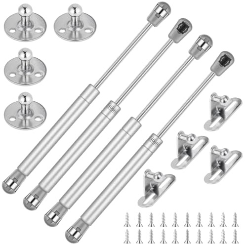NUTKIT Amortiguadores de Gas 100N, 4PCS Hidráulico Muebles Cocina Amortiguador con Tornillos y Fijaciones, Amortiguador Puerta para Puertas Soporte Armario para Varios Armarios Estándar.