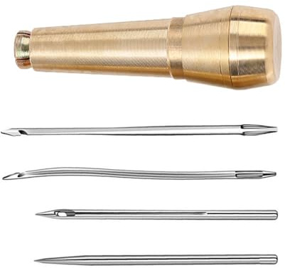 GinMimi Punteruolo per cucire in pelle resistente, ago per lavori di sartoria professionale, ago da cucito in pelle resistente