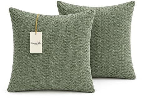 Consentida Home Set De 2 Cojines para Sofa con Relleno De Fibra De Alta Densidad para Decoracion De Salon Y Cama Soft Touch Terciopelo Panal Verde 45 X 45 Cm