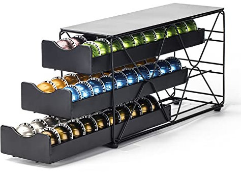 Bagoo Coffee Pods Holder for Nespresso Vertuoline Drawer Multi Tier for Vertuo Capsules Storage (3 Tier)