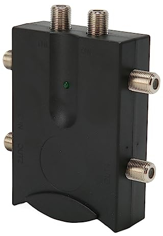 Amplificador de TV, Amplificador de Señal Bidireccional sin Pérdidas 2 en 4 Salidas, Amplificador de Señal de TV de Alta Ganancia Apto para TV por Cable de Antena, con Ecualizador