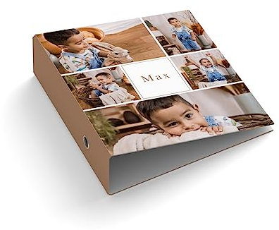 Ringordner | Ordner | personalisiert mit Fotos + Name | Little Love | Mit Griffloch | für DIN A4 | 7,4 cm breit | Geburt | Baby | Liebe | Enkel | Kinder