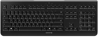 CHERRY KW 3000, Tastiera Senza Fili con Tastierino Numerico, Layout per l'Unione Europea (QWERTY), Wireless 2,4 GHz, Tasti Silenziosi, Design Piatto, Alimentazione a Batteria, Nero