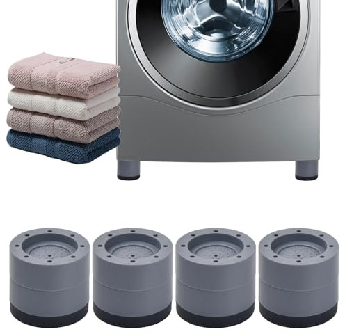 4 Stück Waschmaschine Füße Pad Fußpolster, Antivibrationsmatte 6cm Stark, Vibration Dämpfer Gummi, Waschmaschinenunterlage für Waschmaschinen und Trockner (6cm)