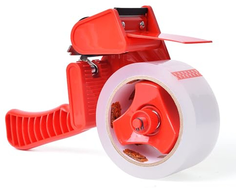TAPEBEAR Paketklebeband mit Abroller, Packband Transparent Paketbänder 48mm x 50m, Paketbandabroller Verpackungsklebeband Paketband für Versand, Umzug und Lagerung