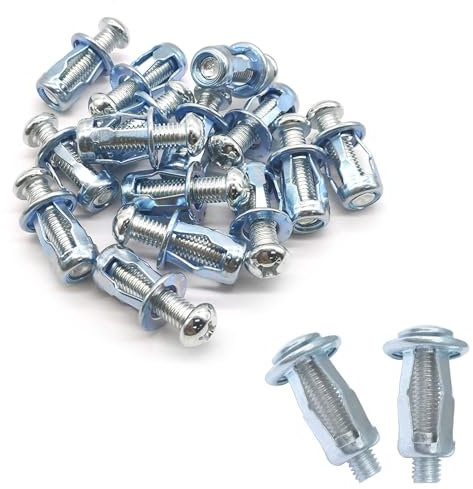 Vordpe Fischer Lot de 15 chevilles en métal pour cavités creuses M8 x 30 Chevilles en métal pour corps creux Chevilles pour plaques de plâtre Chevilles à expansion