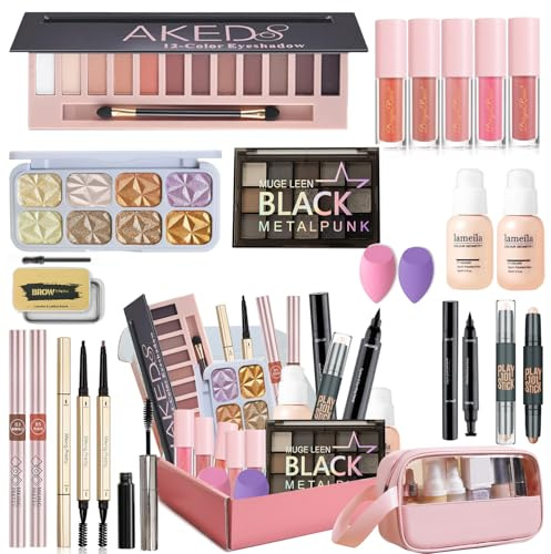 Makeup Set, Ruicen Make Up Sets Woman, Makeup Gift Sets for Women, Makeup Kit for Women Includes Foundation Eyeshadow Blush Lipstick etc Make Up Set for Teenage Girls Cosmetic With Storage Bag