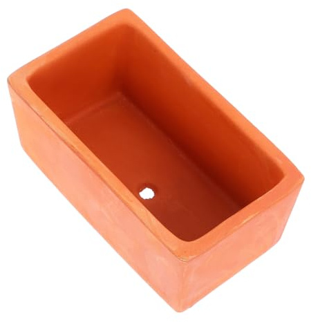 TOYANDONA Maceta Rectangular de Terracota Pequeña para Plantas y Cactus con Drenaje, Adecuado para Decoración Interior y Crecimiento Saludable