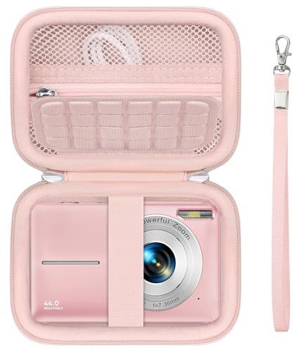 Supmay Carrying Case for IXNAIQY/for QIVORO/for Kodak PIXPRO FZ45 FZ55/ for EJXHKNF/for VAHOIALD Digital Camera, Digital Point and Shoot Camera Storage Holder Travel Bag with Mesh Pocket, Pink