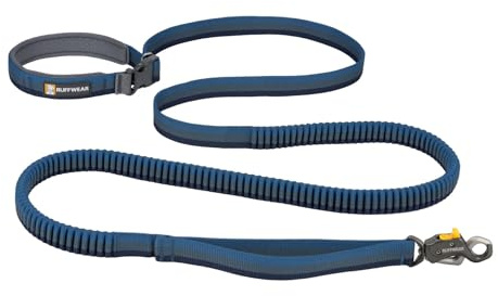 Ruffwear, Roamer Lock Dog Leash, Hands-Free Waist Option, Auto-Locking Talon Clip, Shock-Absorbing Stretch, Padded Handle, Traffic Handle, Trail-Tough for Any Adventure, Orion Blue, 5.5'-7'