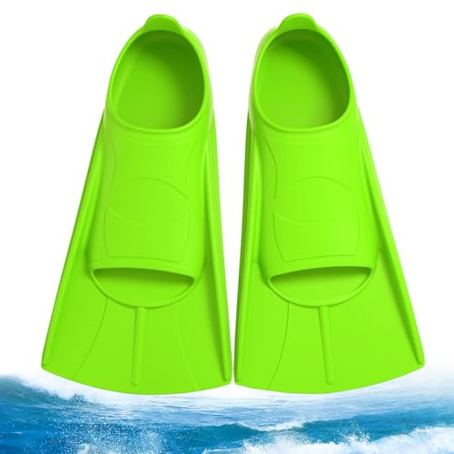 Pinne da nuoto per bambini, 100% silicone, pinne corte per bambini, pinne da snorkeling in silicone, pinne da allenamento, pinne corte leggere, pinne da allenamento, per ragazzi e ragazze, colore