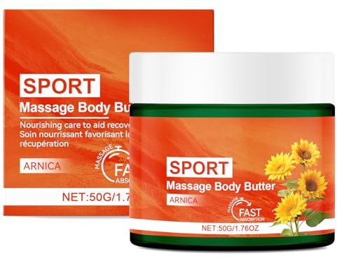 Sport Massage Body Butter with Arnica - Muscle Recovery Cream for Athletes & Active Lifestyle - Deep Tissue Massage Balm for Sore Muscles, Joints & Post-Workout Relief - Natural Moisturising Formula