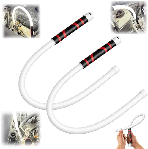 2 barras de luz LED flexibles – Luz de trabajo mecánico flexible de 27 pulgadas, linterna recargable de 800 lúmenes de alto, inspección impermeable de 360° para reparaciones de automóviles, HVAC