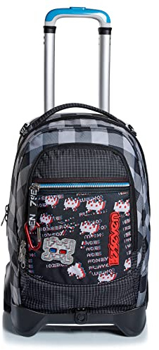 Seven Zaino Trolley Scuola Elementare Bambino, Zaino Sganciabile, Doppio Uso, Spallacci a Scomparsa, grigio