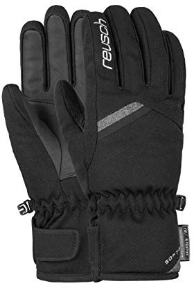 Reusch Coral R-TEX XT Winddichte, wasserdichte, extra atmungsaktive und warme Winterhandschuhe Fingerhandschuhe Schneehandschuhe Skihandschuhe für Damen, Black/Black Melange, 7,5