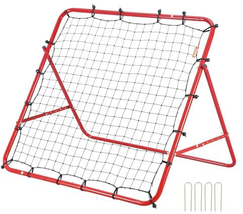 VEVOR Portería de Fútbol 1 x 1 m Red Reboteadora de Fútbol Portátil Ángulo Ajustable Tubo de Hierro Red de PE Instalación Fácil Equipo Deportivo para Niños, Adolescentes y Todas Las Edades