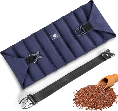 Large Heat Pads for Back Pain Relief with Adjustable Strap | Durable Cotton Wheat Bags Microwavable| Microwave Heat Pad for Cramps, Menstrual, Lumbar, Muscle Spasms