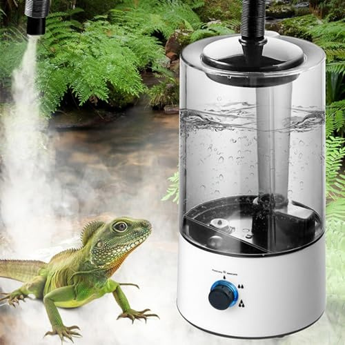 Reptile Humidifier Misters Fogger with Hose (4L), for Lizard Tortoise Amphibians, Adjustable Reptile Humidifier Vivarium