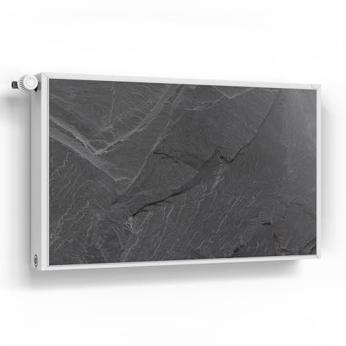 DEQORI Lámina magnética para calefacción, 100 x 60 cm, diseño de aspecto de pizarra, alfombrilla magnética decorativa para radiadores, lámina decorativa autoadhesiva, magnética e impermeable