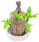 Brasilien Glücksholz Pflanze Set, Brasilianische Glücksholzpflanze mit 1 Topf und Ornamenten, Brazilian Wood Lucky Wood Hydrokultur Topfpflanzenstumpf Schreibtisch Ornament Kleine Desktop Pflanz