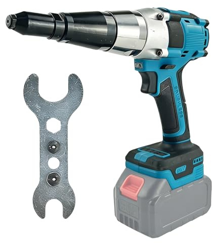 Pinza rivettatrice a batteria compatibile con Makita 18 V, pinza automatica per rivetti elettrici senza spazzole per rivetti ciechi da 2,4 – 4,8 mm (senza batterie)
