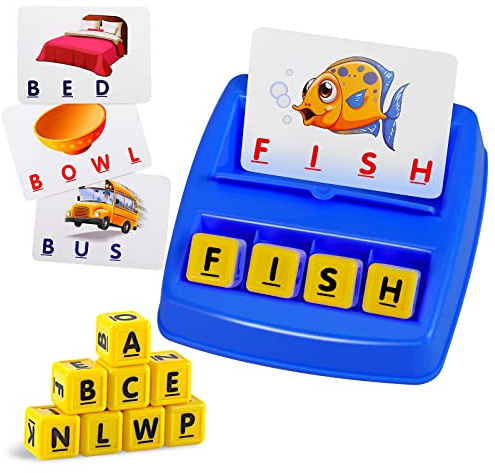 Matching Letter Game, Spelling Word and Increases Memory, Early Learning Educational Toy for Preschool & Kindergarten Kids Over 3-8 Years Old