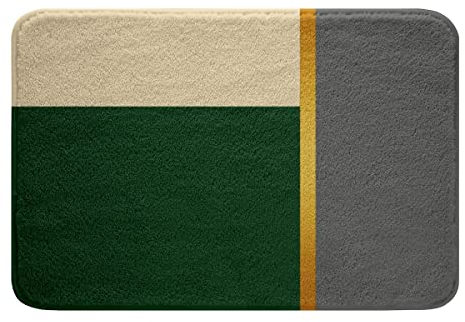 Gray Grün Weiß Gold Badteppiche für Mädchen Jungs Geometrisch Rectangle Quadratisch Badematte 40x60cm Geometrie Viereck Badezimmerteppich Luxus Modern rutschfest Badvorleger