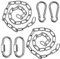 Anseom 2 Piezas 0.6 cm Cadena de Acero Inoxidable 304 0.3 mm Cadena de Metal Acero inoxidable con Mosquetón Cadena de Acero Redondo de Eslabones Largos para Colgar en Vallas Cadena de Perro Caminar