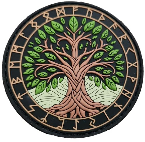 TS Tactical Store - Parche Militar Táctico Árbol de la Vida YGGDRASIL 3D PVC - Fijación resistente Hook&Loop - Insignia Vikinga para Mochila Airsoft Supervivencia Outdoor Crossfit Personalizable