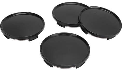Tissting 4 Pcs Tapas para Llantas, OD 63mm ID 58mm Tapacubos Centrales Universales ABS Plástico Negro Tapas de Centro Rueda Accesorios para Coche
