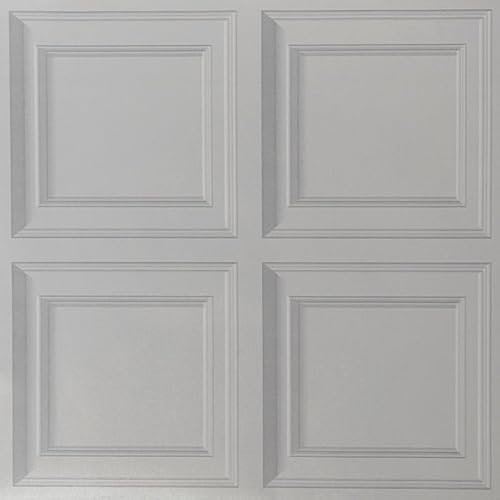 Beswitory 3D Effect Wood Panelling Lattice Contour Wallpaper - Retro Panel Tartan Design for Adults Kids Bedroom Living Room Hallway Stairs Ceilings Lounge - Taupe Grey