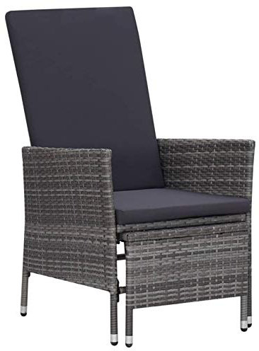 Xichuzi Sillón reclinable de jardín con Cojines ratán sintético Gris, Butacas De Cine, Sillones Salon, Sillon Tantra Sexual, Sillón De TV, Sillon Lactancia 310230