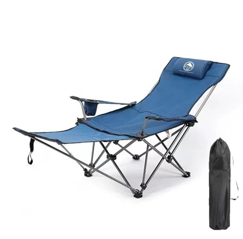 ROEUIPG Sedia da campeggio all'aperto Schienale Letto portatile Nap Camp Pesca Pieghevole Salotto spiaggia(Full blue)