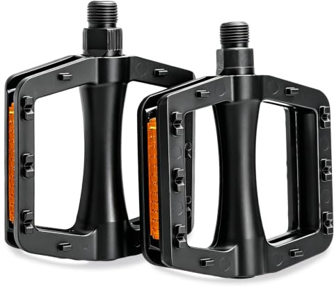 Pedals with Anti-Slip and reflectors 1 par, Rosca Estándar 9/16