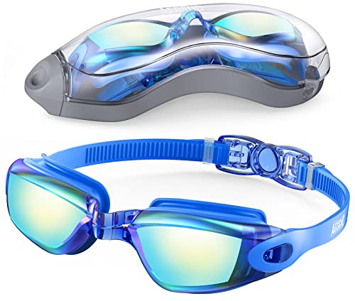Aegend Swim Goggles, Swimming Goggles No Leaking Anti Fog UV Protection Triathlon Swim Goggles with Free Protection Case for Adult Men Women Youth Kids Child, 9 choices